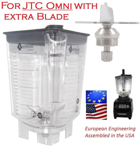 Alterna Jar fits JTC Omniblend Blenders with EXTRA blending assembly; 80oz capacity