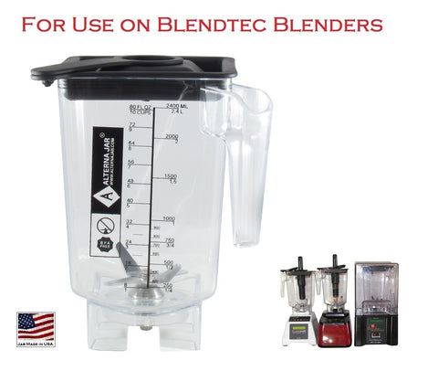 Alterna Jar fits Blendtec Blenders - 80 oz with removable blade assembly