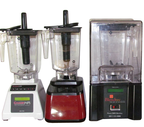 Alterna Jar fits on all Standard Blendtec Blenders, sharp exchangeable knives / blade cutting unit, also available with Tamper.