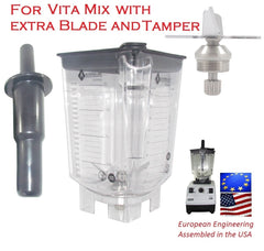 Alterna Jar fits Vita-Mix Blenders with EXTRA blade assembly + Tamper; 80oz capacity